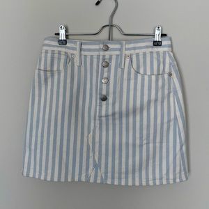 Madewell blue and white striped skirt